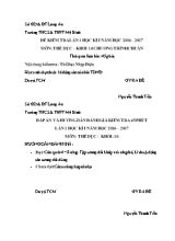 Bộ đề kiểm tra một tiết Thể dục lớp 10 - Năm học 2016-2017 - Trường THPT Mỹ Bình